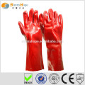 Sunnyhope guantes de algodón con recubrimiento de pvc rojo